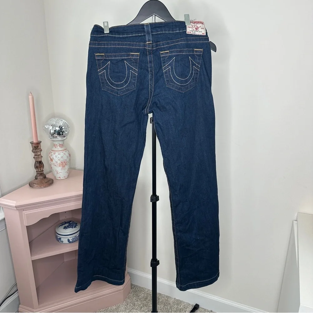 True Religion Claire Flare Boot Cut Blue Denim Low Rise Jeans Women's Size 29 - Picture 3 of 4